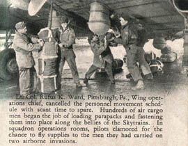 [53rd Troop Carrier Wing: loading parachute supplies]
