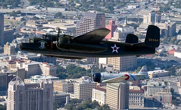 B-25 Mitchell Bomber and Japanese A6M2 Zero B-25 Mitchell Bomber and Japanese A6M2 Zero