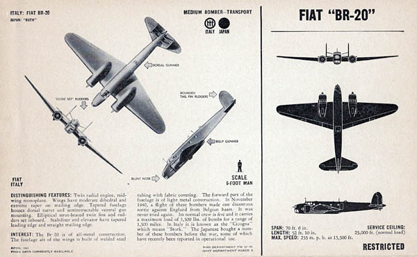 Fiat BR.20 Cicogna (Stork) - Italian Bomber of World War 2 Fiat BR.20 Cicogna (Stork) - Italian Bomber of World War 2