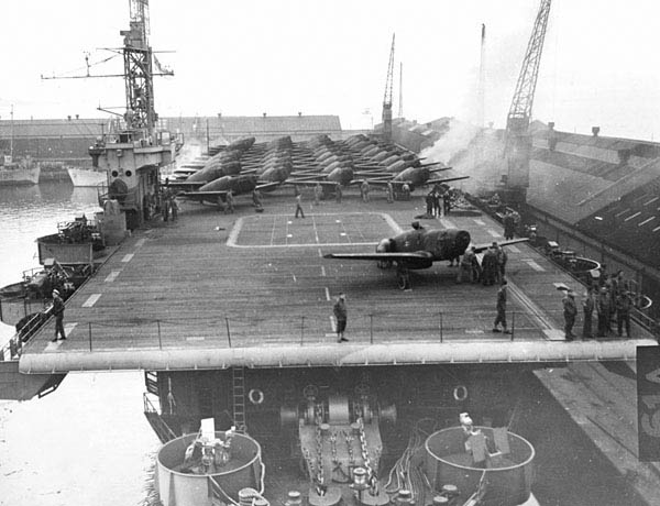 P-51s on Deck of British Carrier P-51s on Deck of British Carrier